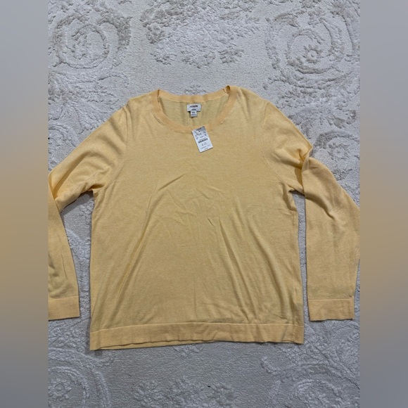 J. Crew Sweaters - J.Crew Teddie Crewneck‎ Sweater XXL Yellow 100% Cotton Long Sleeve NWT